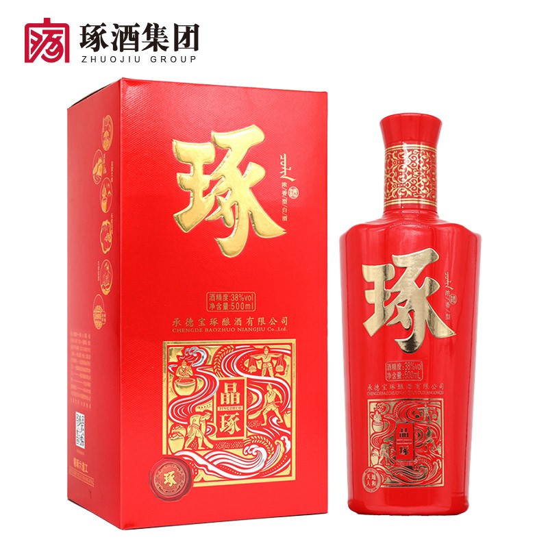 琢酒白酒红晶琢纯粮食浓香型白酒38度 500ml*4整箱装