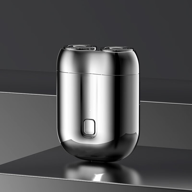 2023款德国品质酷炫双头剃须刀电动便携男士USB充电可水洗刮胡刀 银色