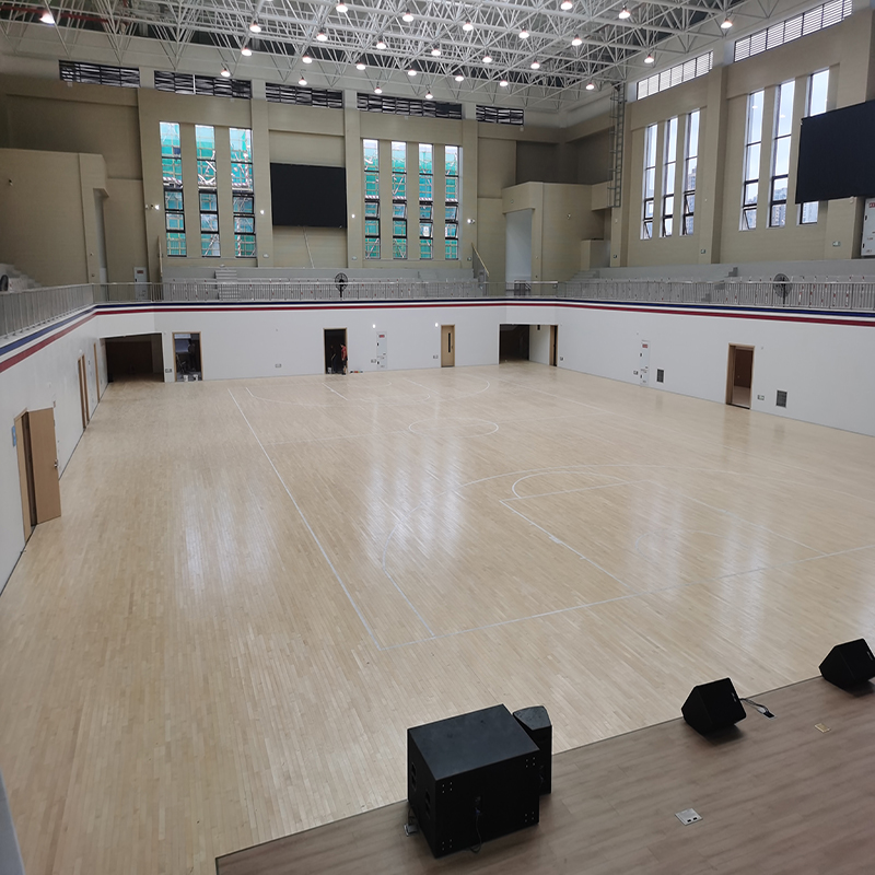 vieruodis枫桦木室内篮球场运动木地板 羽毛球场减震防滑弹性地板