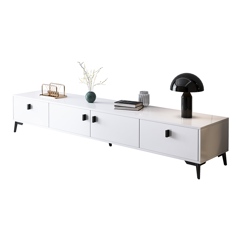 宜造 电视柜现代简约小户型意式轻奢地柜客厅卧室北欧高级感储物柜 【四门款】暖白色 180*30*40cm