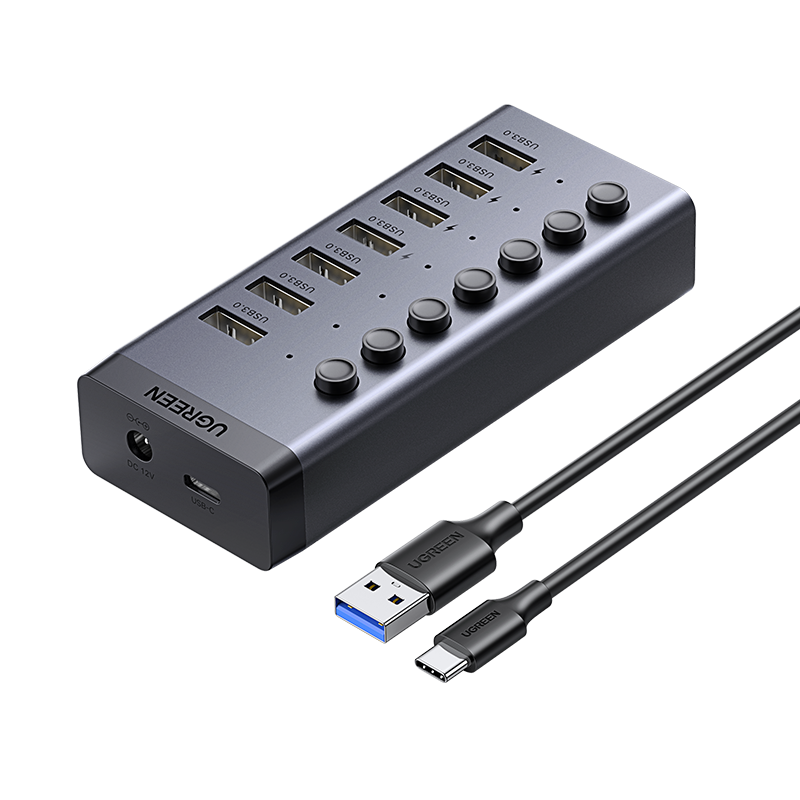  USB3.0չһ߿ڸչ ʼǱ̨ʽԽӲ̼HUBӳչ12V2AԴ