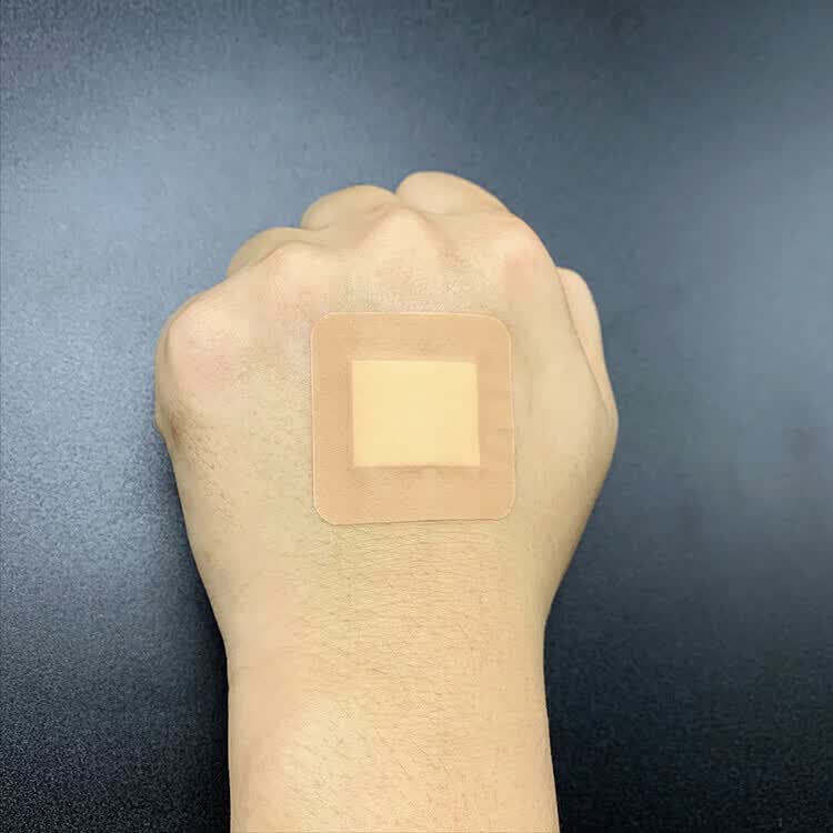 50片pe方形创可贴创口贴3.8*3.5cm透气独立包装肤色大号