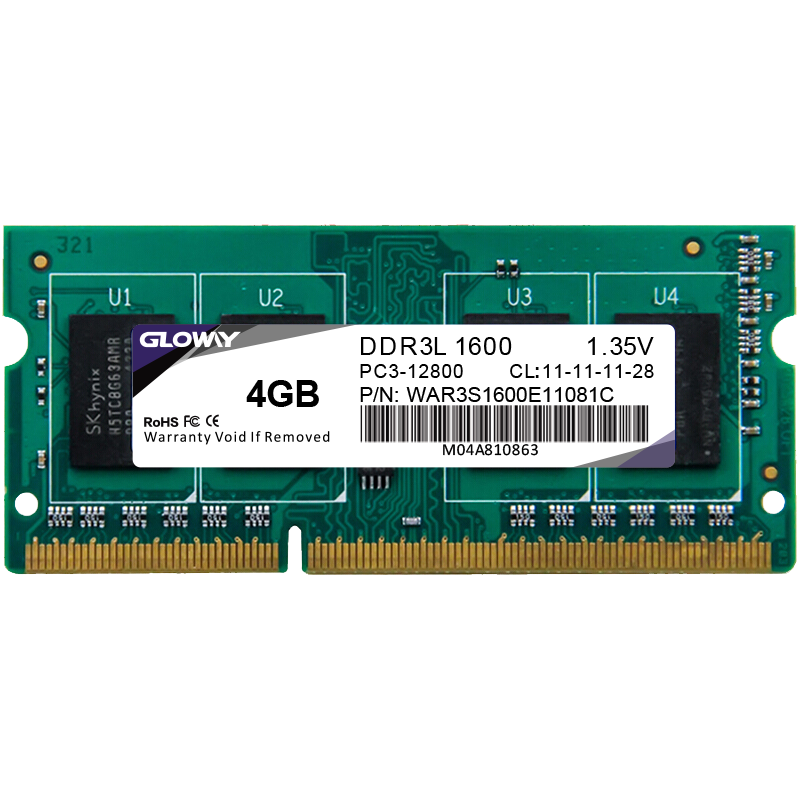 GLOWAY 光威 战将系列 DDR3L 1600MHz 笔记本内存 普条 绿色 4GB