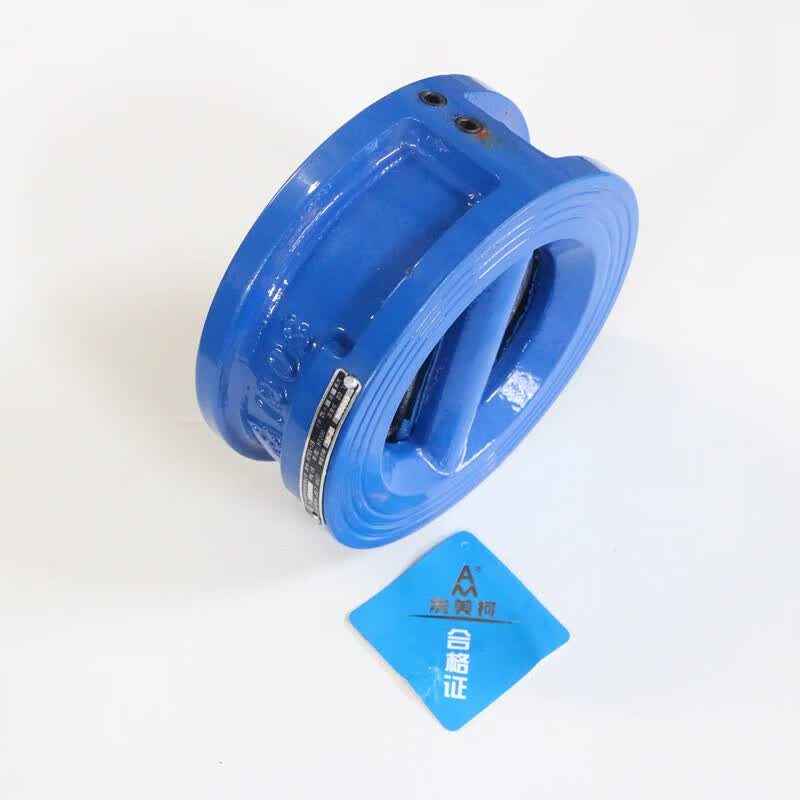 菲文特双瓣止回阀h76x铸铁对夹双瓣弹簧蝶式单向阀水阀9406a 板式对夹