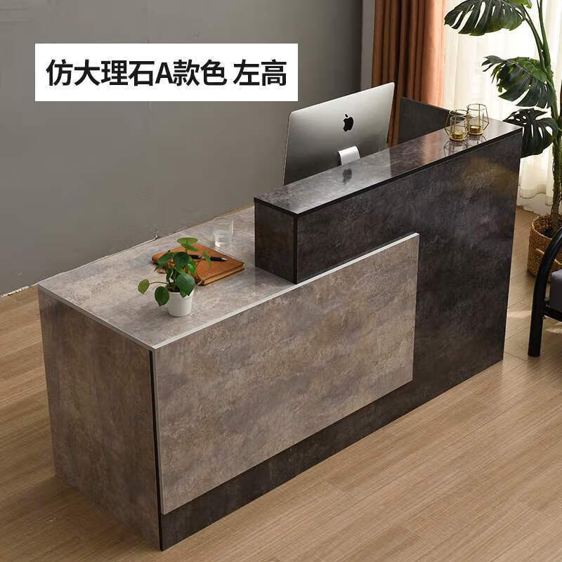 简性（JIANSING）收银台吧台简约现代公司前台接待台小型商用美容院服装店便利柜台 富贵玉黄石+仿大理石A款(左高) 100x60x100cm怎么样,好用不?