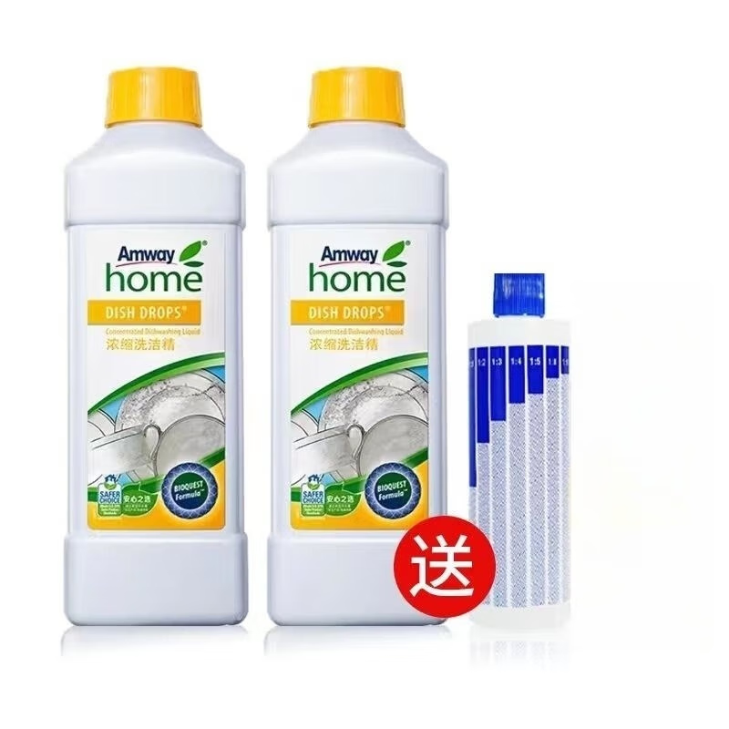 安利洗洁精碟新浓缩家庭装果蔬洗碗液家用除菌去油1L不伤手xt 2瓶洗洁精 送稀释瓶 1g 1罐