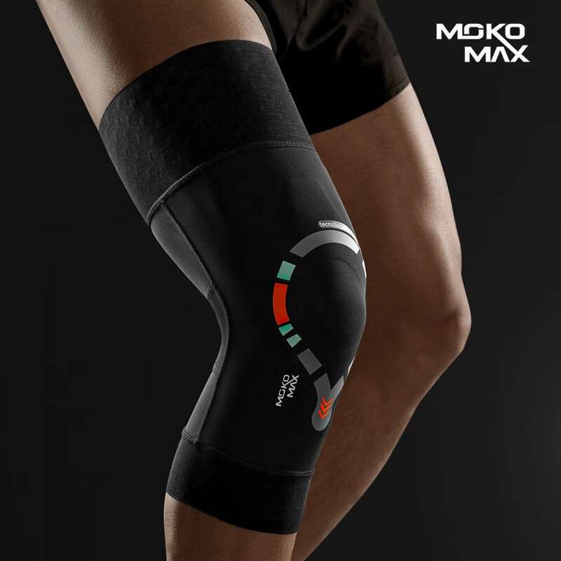 MOKO MAX意大利品牌专业运动护膝跑步篮球足球羽毛球男女护具护腿保护长款 M码（大腿围37CM-53CM）