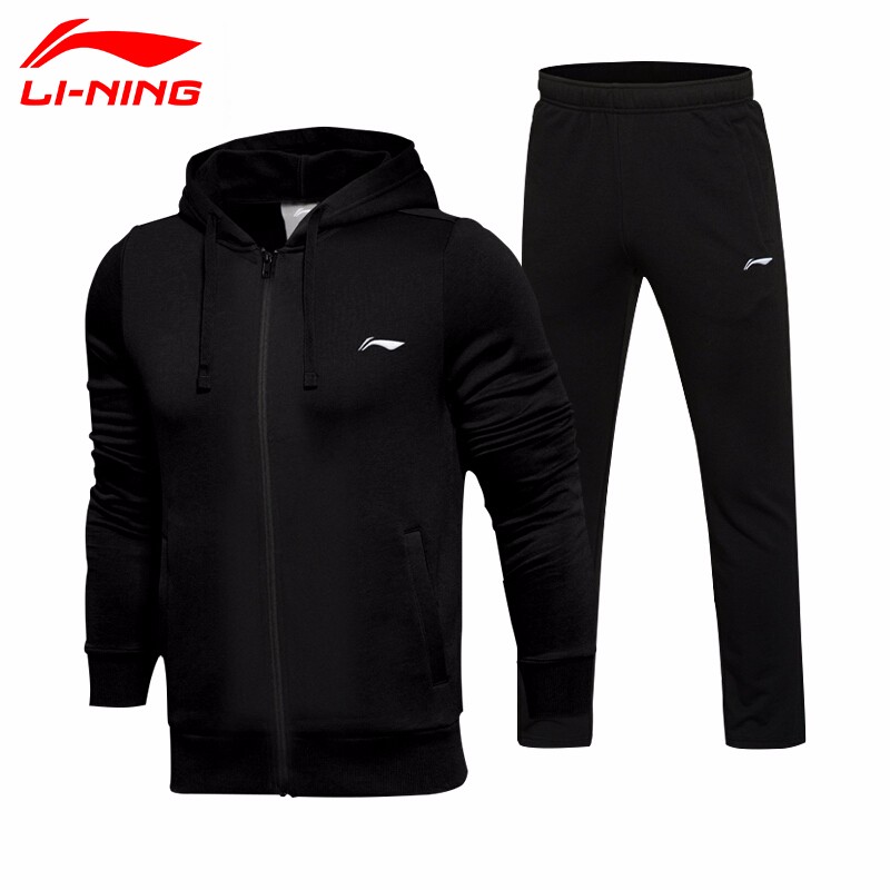 李宁(li-ning 李宁lining运动套装男秋季款卫衣卫裤两件套宽松大码