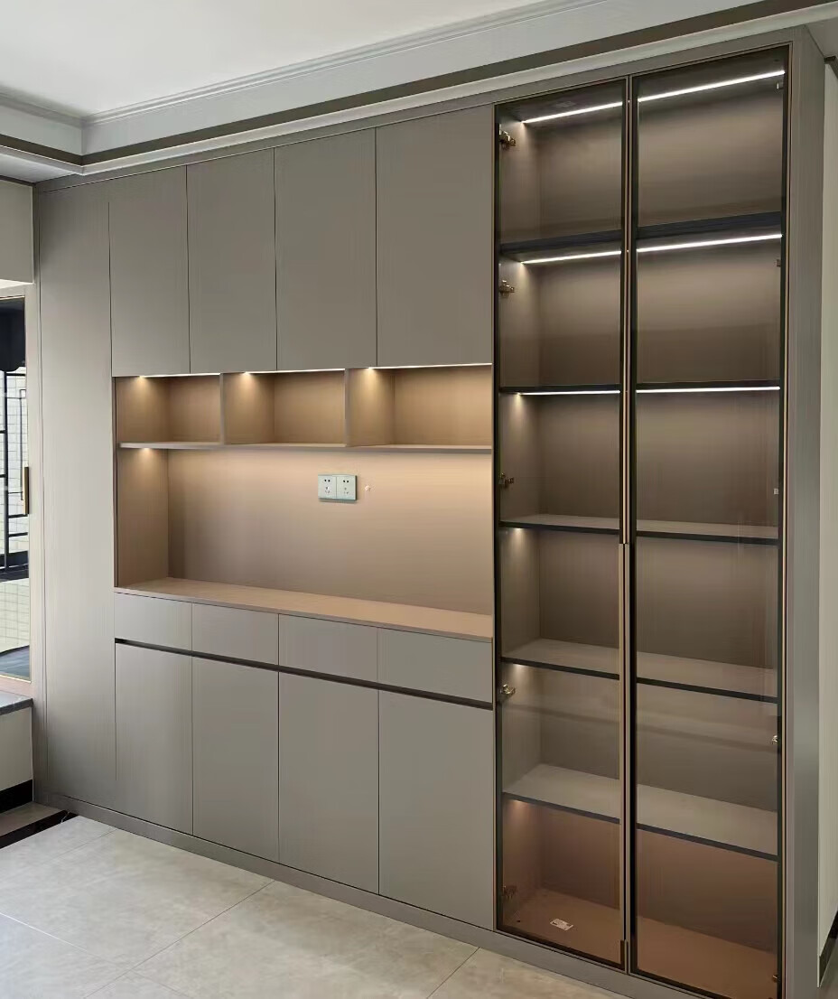 定制轻奢酒柜 深灰色