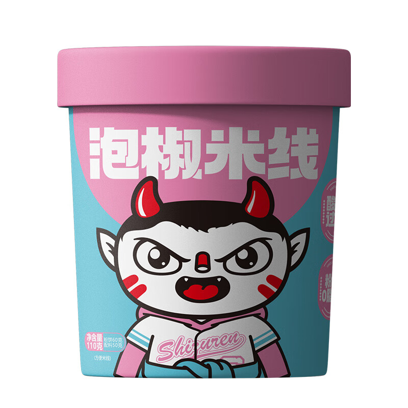 食族人酸辣粉豌豆酸辣粉重庆小面麻酱泡椒米线单桶装 【1桶】泡椒米线110g*1桶