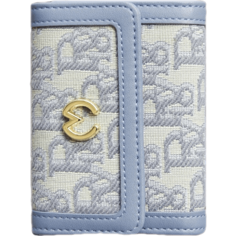 稻草人（MEXICAN）头层牛皮竖款横款钱包女折叠简约女士钱包迷你清新年礼物送女生 米白竖款