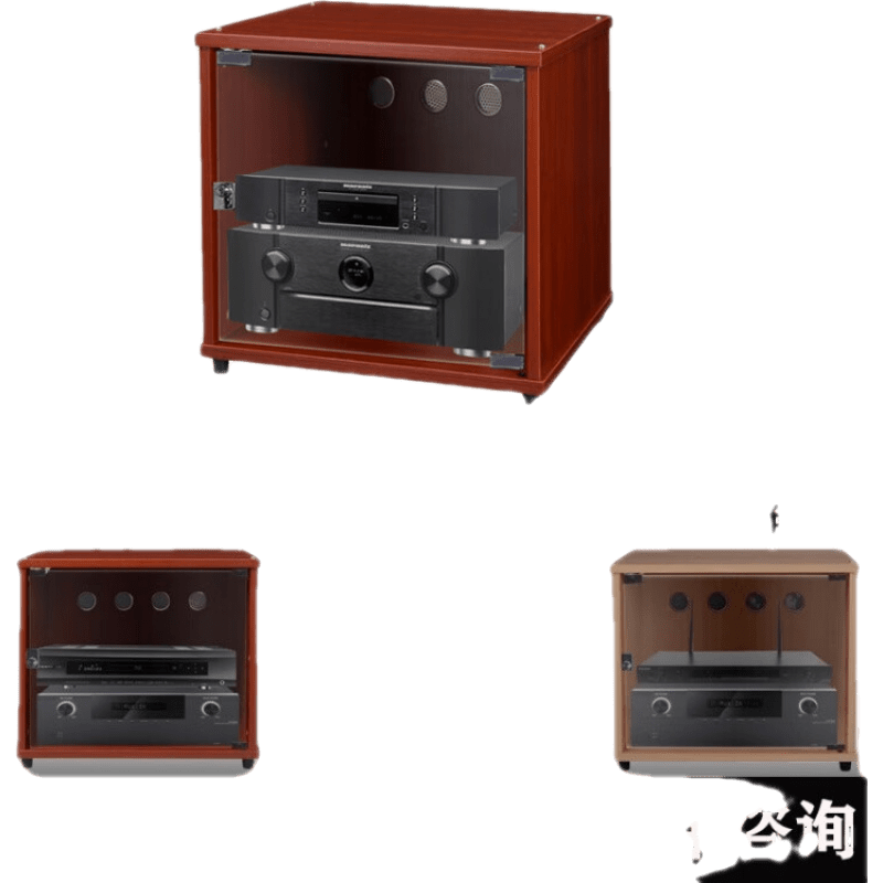 元良音響柜 影音柜家庭影院客廳會議室功放機柜音響器材設(shè)備功放機架避震腳架 46高度帶門(顏色備注)
