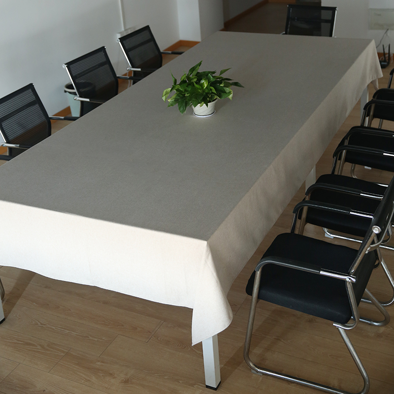 澳颜莱家装 会议室桌布棉麻加大加宽长方形商务盖布亚麻布艺办公室素