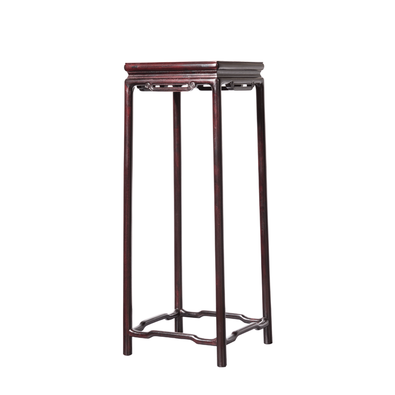 一舍  血檀 (学名:染料紫檀 )花架客厅中式实木落地盆景架古典家具花几 苏轼花架1对