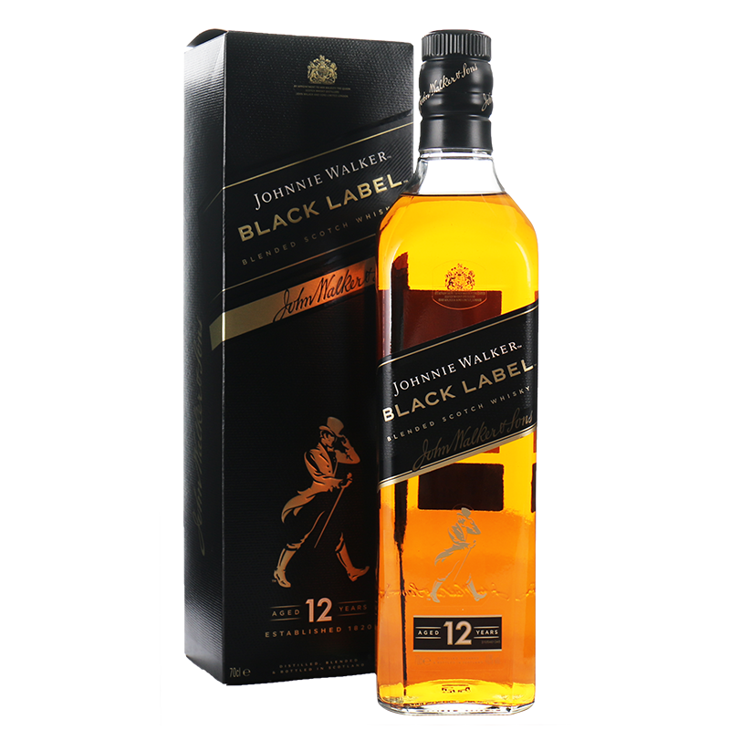 尊尼获加（JOHNNIE WALKER） 黑方 黑牌 12年 苏格兰 调和型 威士忌 洋酒 700ml 年货 送礼 143.4元