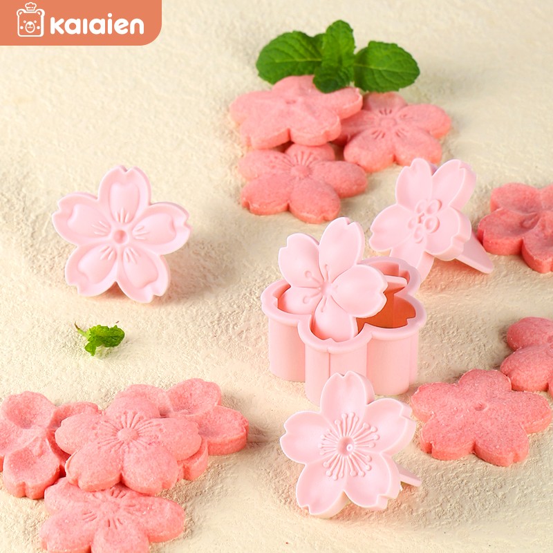 曲奇蔓越莓花瓣馒头造型按压压花式家用烘焙工具套装 diy模具 樱花