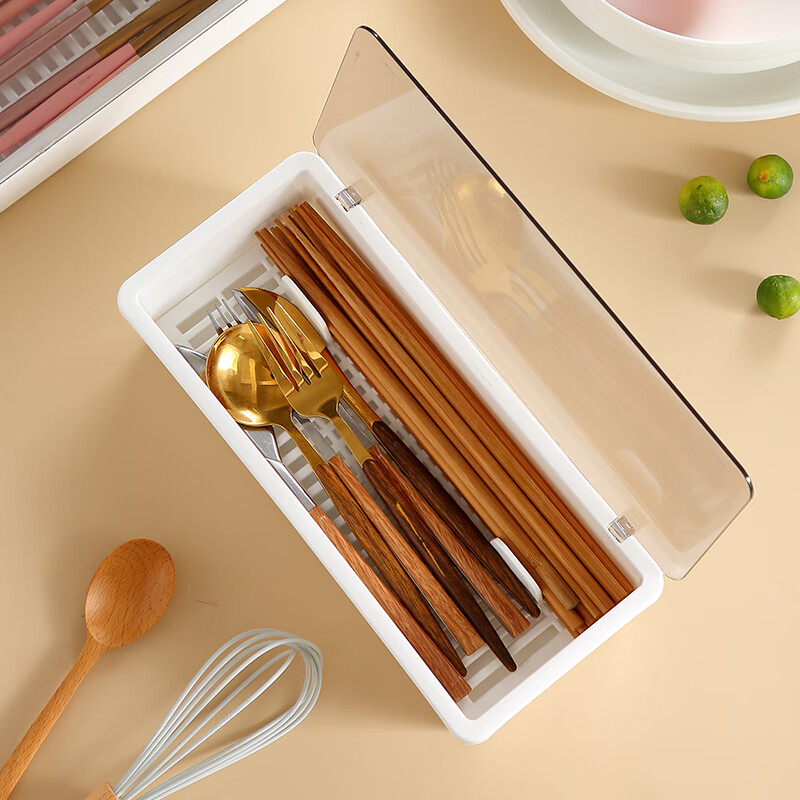 onlycook筷子收纳盒筷子筒 筷子笼台置式密封 可沥水带盖筷勺盒 主图款