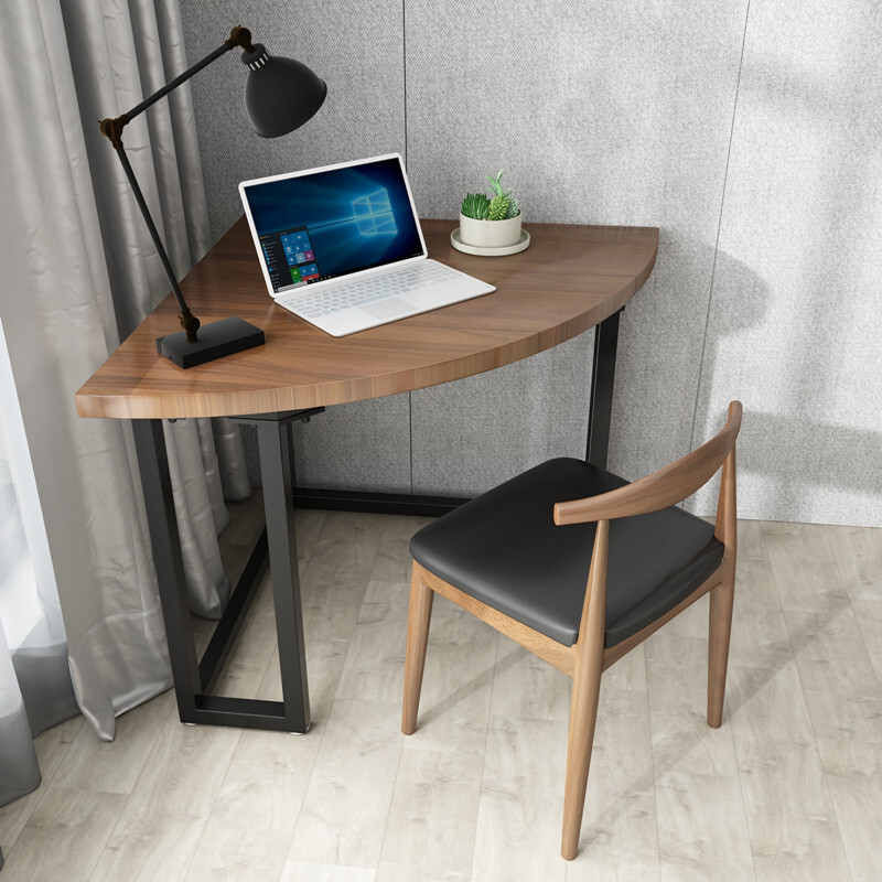 实木三角电脑桌家用小户型转角学习桌简约卧室墙角书桌拐角写字 纯
