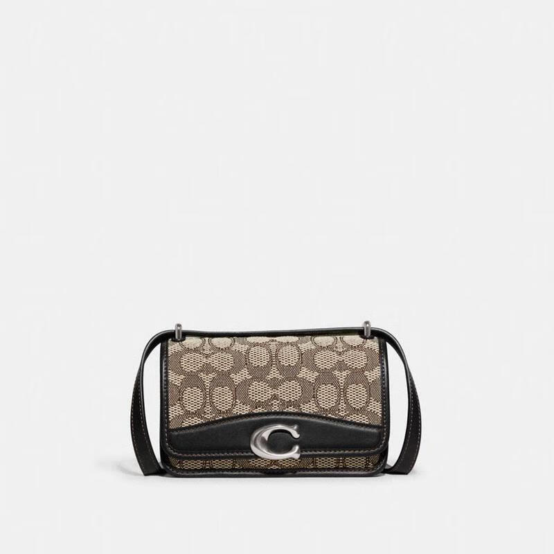 coach蔻驰女士bandit crossbody 经典标志提花 女士单肩斜挎包 silver