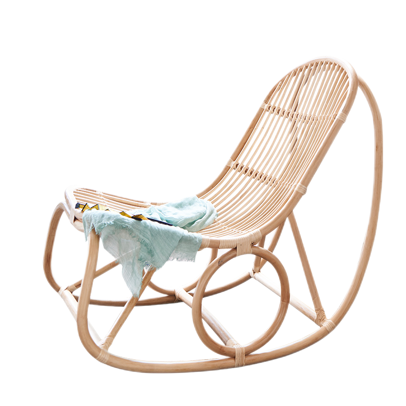 藤妃ins藤编摇椅家用北欧天然真藤逍遥椅休闲阳台懒人摇摇椅靠背藤椅 摇椅