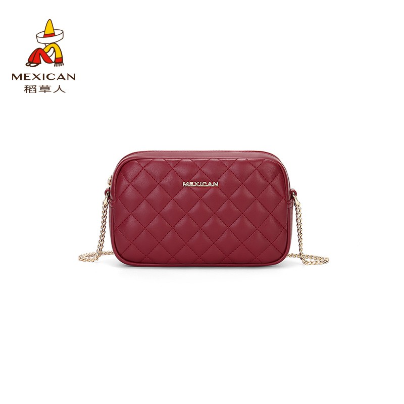 稻草人(mexican)女包小方包简约潮流百搭小巧女士单肩斜挎包生日礼物