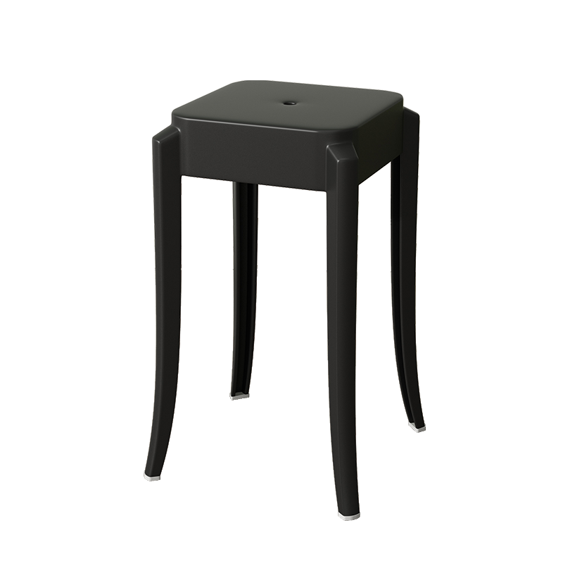 佳家林凳子家用简约加厚塑料方凳可叠放胶板凳餐桌椅高凳方凳独凳餐厅凳子 白色