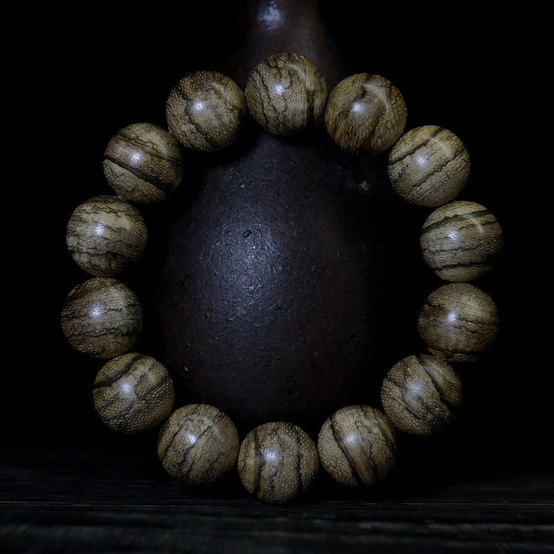 顶盈 达拉干虎皮纹沉香 天然保真收藏级手链108颗 男女佛珠手串念珠送