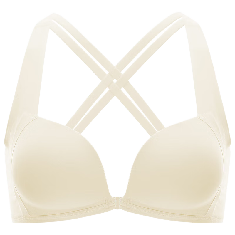 雅姿花前扣內(nèi)衣女小胸聚攏收副乳防下垂無鋼圈調(diào)整型無痕文胸罩秋冬薄款 黑色 S 32/70(AB通杯厚約1.2CM)