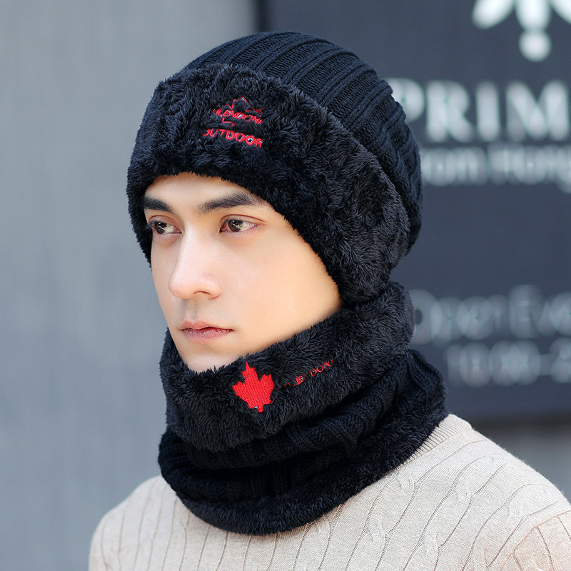恩若凡男生戴的针织帽毛线帽子冬季保暖帽男士冬天加绒加厚防寒骑车