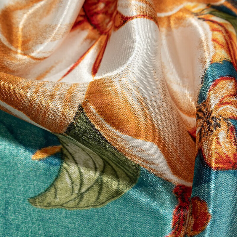 达芬奇密码 中国风女性丝巾百合琉璃花围巾保暖领巾大方巾 琉璃花界 蓝色