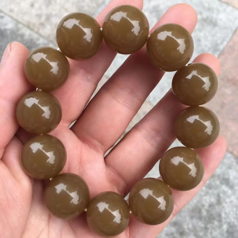 蔻猎和田玉糖料手串玉老糖料手链新疆且末糖男女款玉石佛珠老型珠