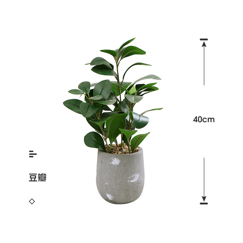 绿植物小盆栽办公室桌面摆设龟背假植物装饰假花客厅摆件 40cm豆瓣