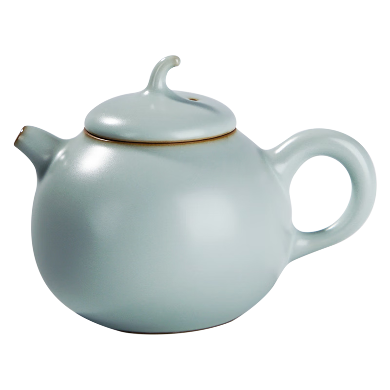 青澹汝窯茶壺大號茶碗茶具天青色景德鎮(zhèn)陶瓷家用手工沐春壺 沐春茶壺 （不開片） 250ml