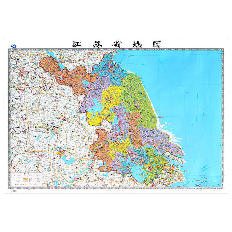 2022新版江苏省地图中国地图和世界地图超大高清办公家用挂墙贴图 贴图 【高清 无折痕发货】 共2张 江苏+中国 覆膜防水