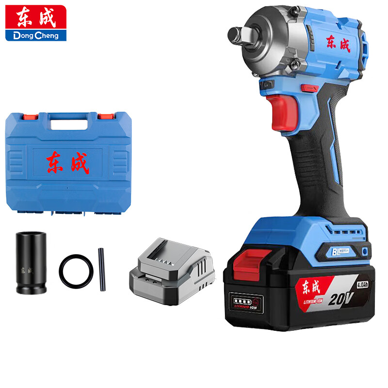 東成無刷電動扳手木工鋰電沖擊扳手20V架子工充電電扳手 358EM-4.0一電一充標配