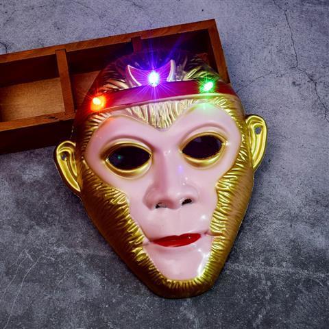 昱钧西游记孙悟空面具全脸猪八戒脸谱头套卡通儿童玩具表演道具 发光