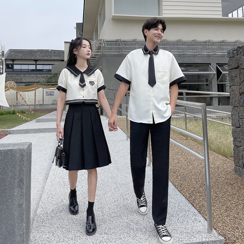 鲁邦爵高中生班服校服套装男新款情侣装jk制服学院格子百褶裙情侣装