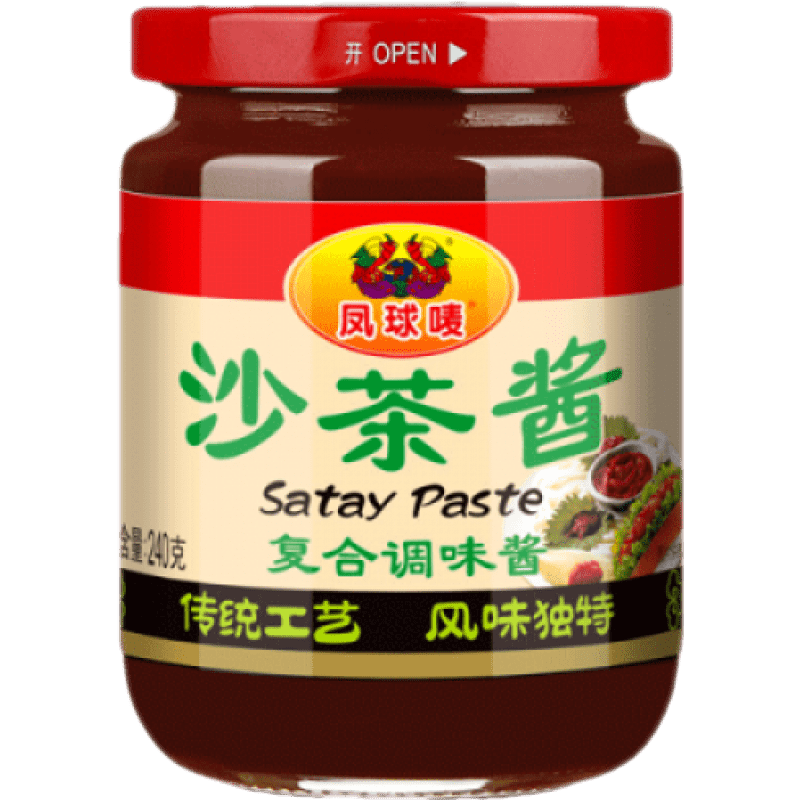 鳳球嘜沙茶醬拌面醬沙茶面調(diào)料沙茶王潮汕特產(chǎn)火鍋蘸料240g 沙茶醬拌面醬240g