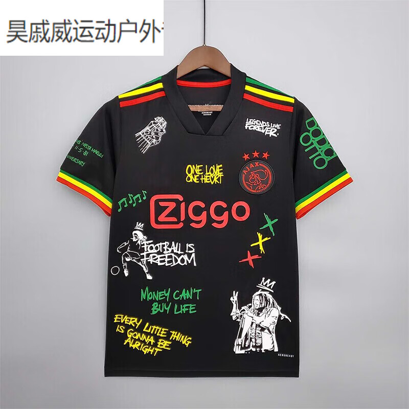 麦磊 *2021-22阿贾克斯二客场游戏版足球服球衣Ajax Game jersey sh的 黑色 S