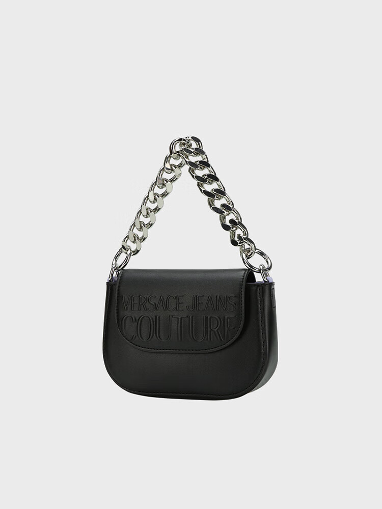 范思哲(versace)jeans couture女士logo链条单肩包 白色 礼物 black