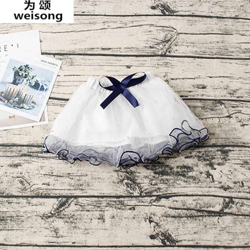 为颂3-11岁小孩子衣服童装 女童春秋夏季网纱半身裙中小童钉珠蛋糕裙