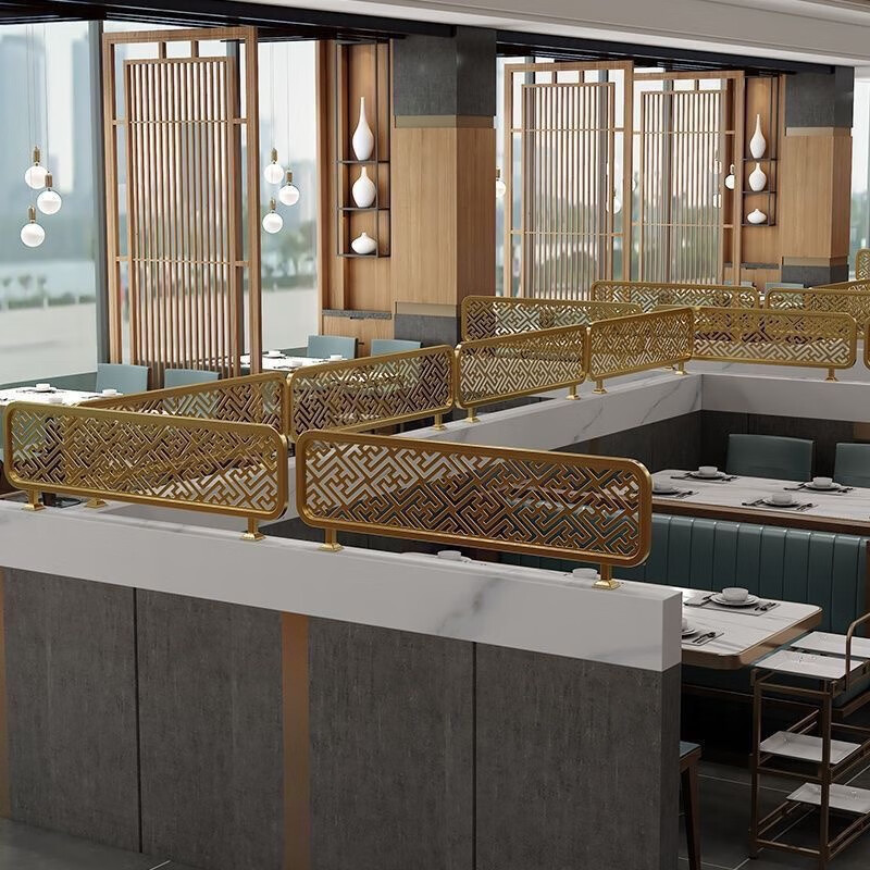 铝艺屏风隔断餐厅卡座半截隔断火锅店卡座隔断屏风隔断商用餐饮店