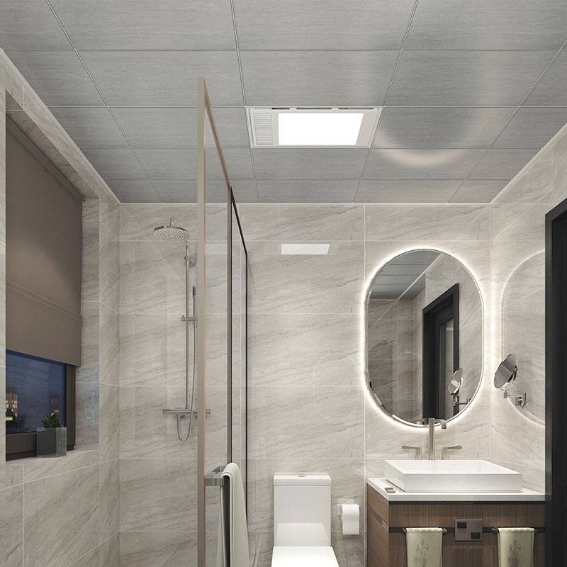 厨房阳台卫生间家用大板吊顶铝扣板天花板54平含辅料300600mm风雅灰