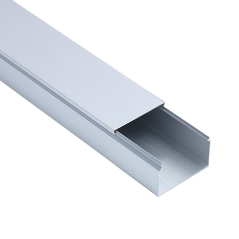 工品库 铝合金方形线槽 卡扣压点网线电线线槽 明装穿线外开式金属方