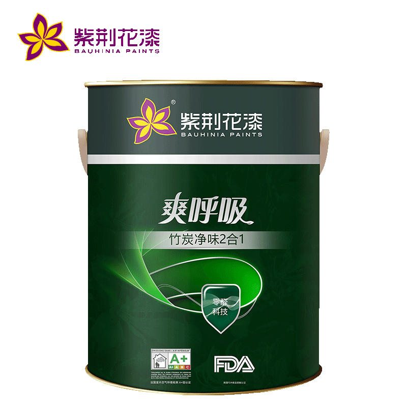 紫荆花爽呼吸竹炭净味2合1墙面漆 18L