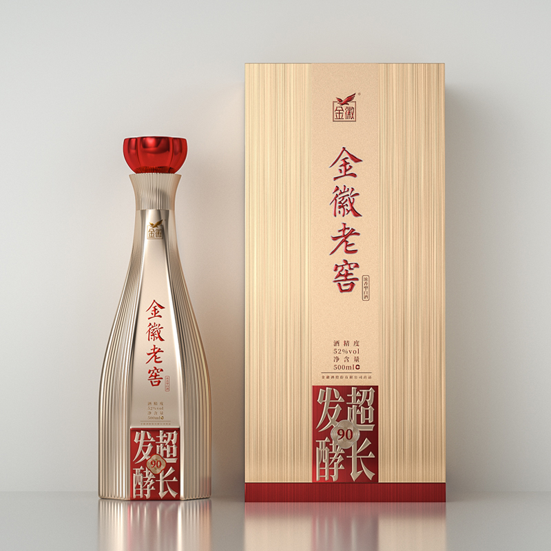 金徽酒 金徽老窖超长发酵90 浓香型白酒 52度 500mL 1瓶 单瓶装
