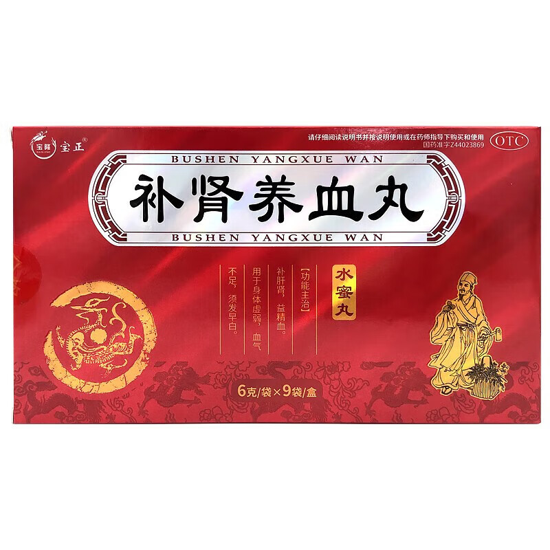 宝隆宝正 补肾养血丸 6g*9袋 1盒装