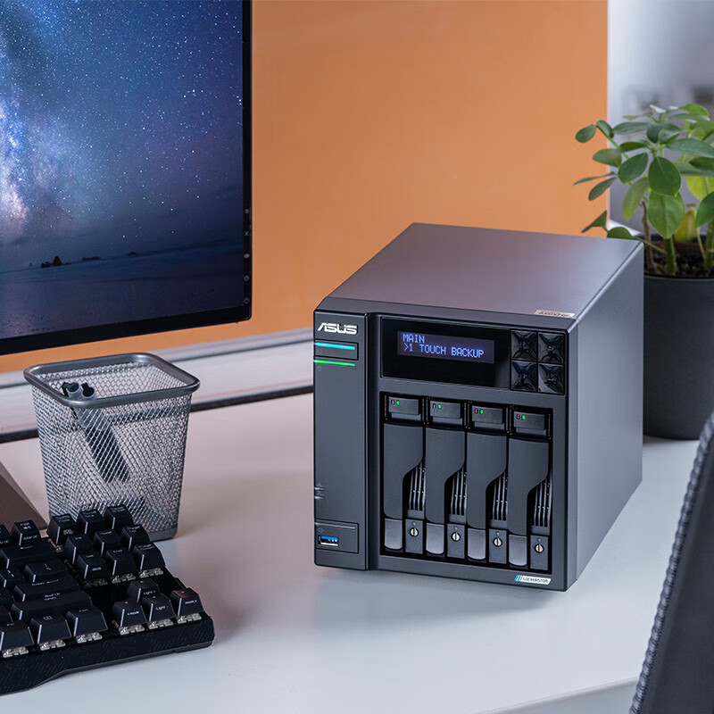 华硕（ASUS）AS6704T 4盘位四核心处理器NAS网络存储/私有云存储服务器/网盘个人云/文件备份/双2.5G口