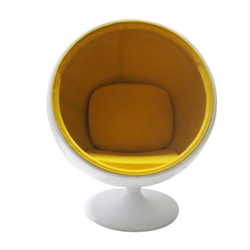 寒婵 蛋壳椅网红球椅太空球椅球形椅玻璃钢创意鸡蛋椅泡泡球椅蛋 球植绒布