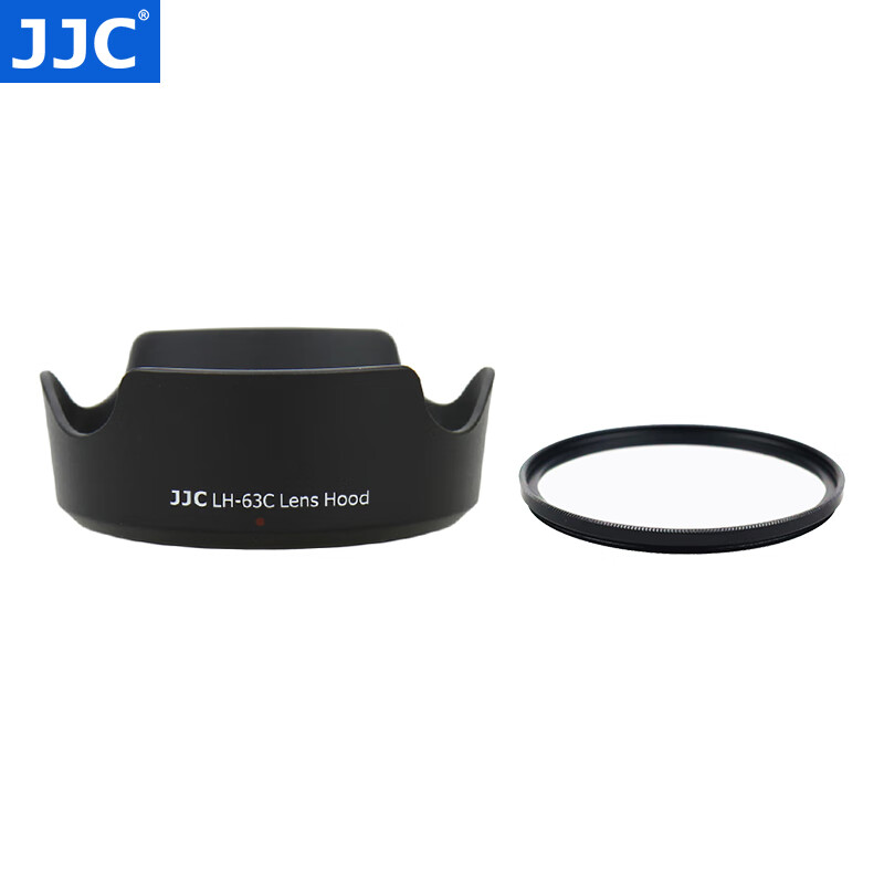 JJC 佳能EW-63C遮光罩 适用EF-S 18-55 STM镜头850D 760D 200DII 「推荐搭配」黑色遮光罩+58mmUV滤镜